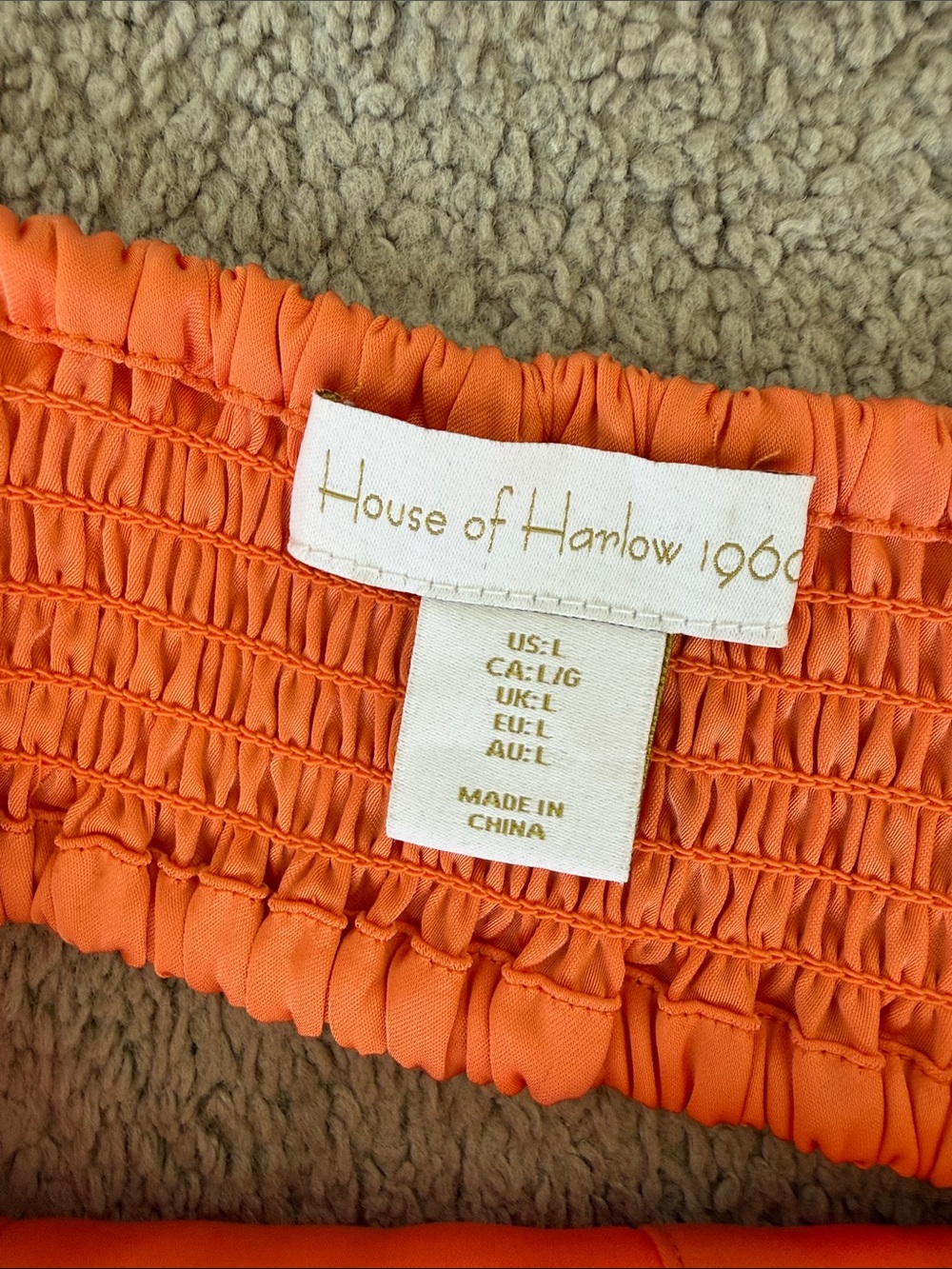 House of Harlow 1960 Coral-Orange Pleated Midi Dress - Picture 3 of 12